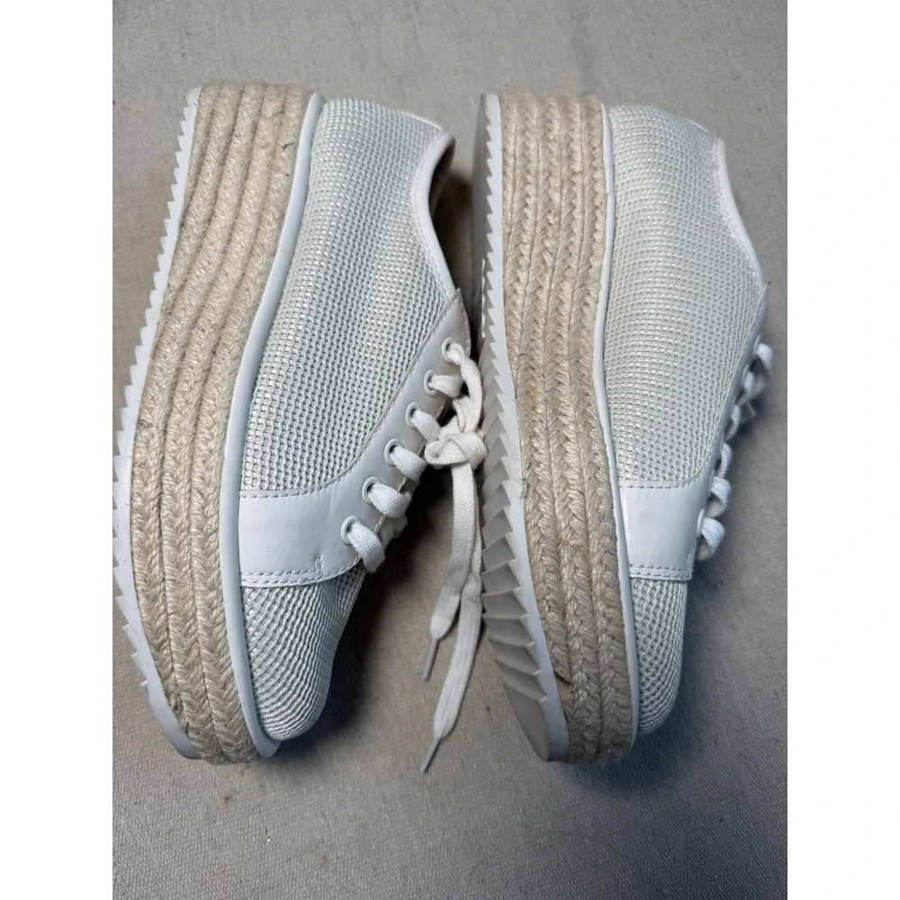 Dolce Vita Tannah White Mesh Espadrille Platform Sneakers Womens 7